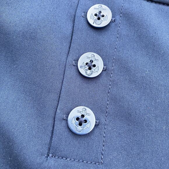 Chaps Dress Pants Sz 12 Navy Wide Leg Zip Navy Careerwear Minimalist Old Money - Picture 6 of 11